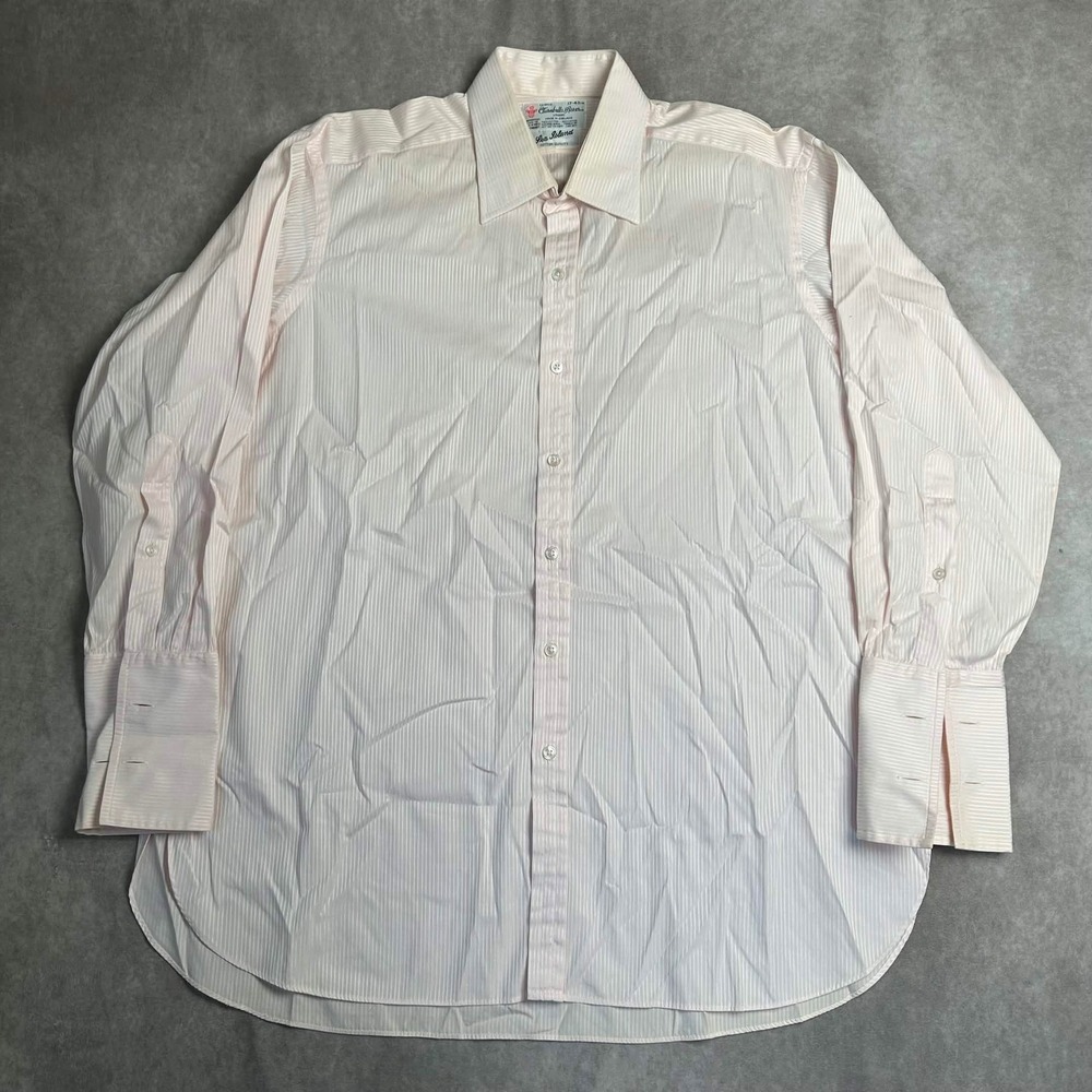 Turnbull & Asser Mens Pink Striped Sea Island Cotton Dress Shirt 17 43cm England